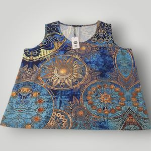 NWT Noracora Women's 2XL Multicolor Mandela Medallion Print Tank Top